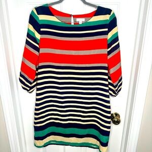 Charming Charlie Multicolor Dress Size L elbow length‎ sleeve